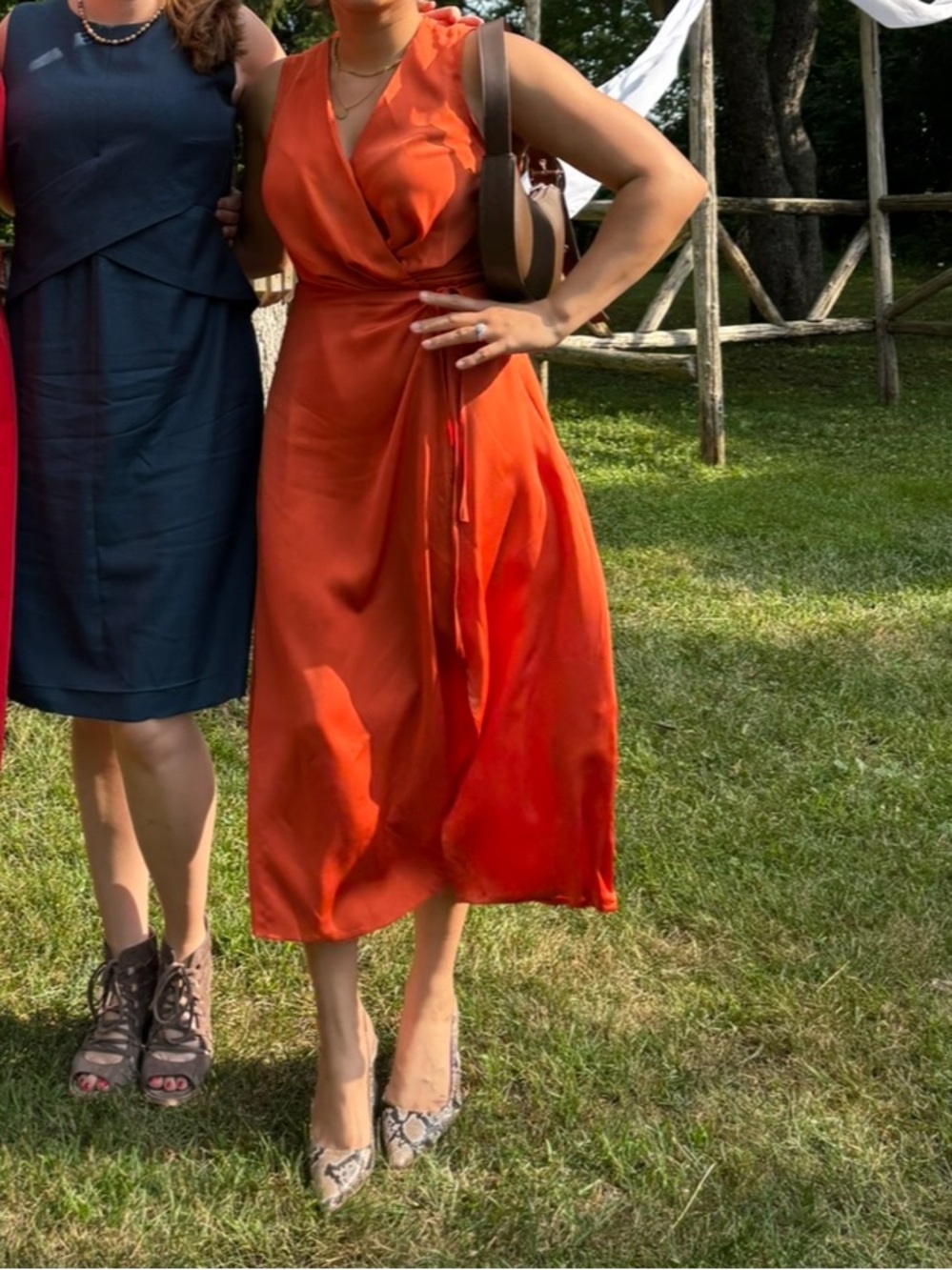 Wrap Midi Dress Orange